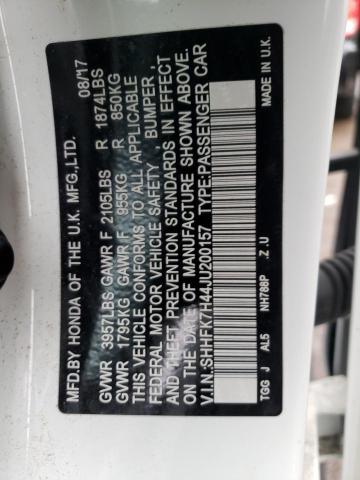 SHHFK7H44JU200157 - 2018 HONDA CIVIC SPORT Blanco foto 12