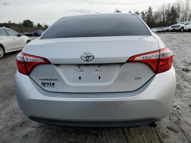 2T1BURHE2EC190687 - 2014 TOYOTA COROLLA L SILVER photo 6