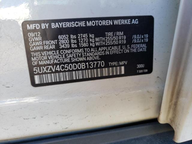 5UXZV4C50D0B13770 - 2013 BMW X5 XDRIVE35I WHITE photo 13