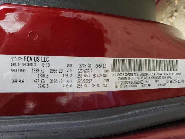 2C4RDGEG7JR339999 - 2018 DODGE GRAND CARA GT MAROON photo 14