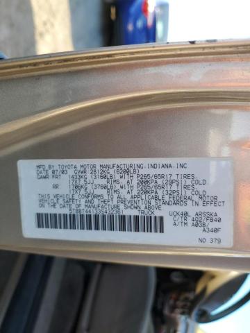 5TBBT44133S432361 - 2003 TOYOTA TUNDRA ACCESS CAB SR5 GOLD photo 12