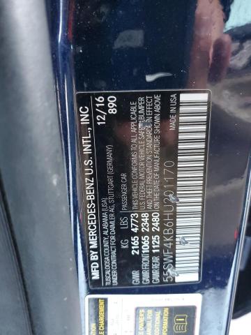 55SWF4KB6HU201170 - 2017 MERCEDES-BENZ C 300 4MATIC BLUE photo 12