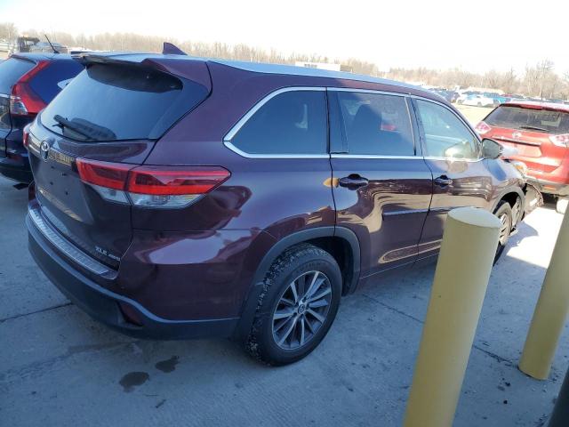 5TDJZRFH1JS841285 - 2018 TOYOTA HIGHLANDER SE BURGUNDY photo 3