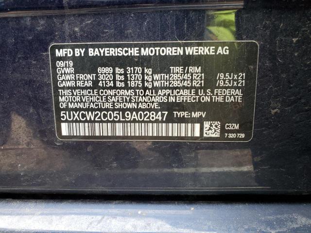 5UXCW2C05L9A02847 - 2020 BMW X7 XDRIVE40I BLUE photo 13