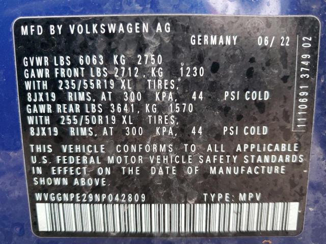 WVGGNPE29NP042809 - 2022 VOLKSWAGEN ID.4 PRO S ლურჯი ფოტო 13