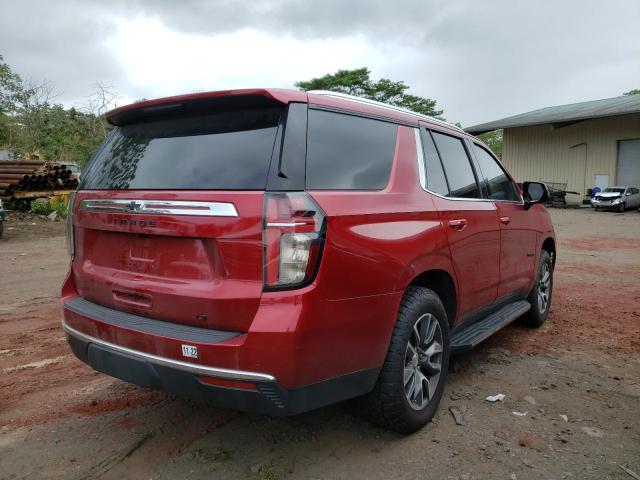 1GNSKNKD1MR150773 - 2021 CHEVROLET TAHOE K1500 LT RED photo 4