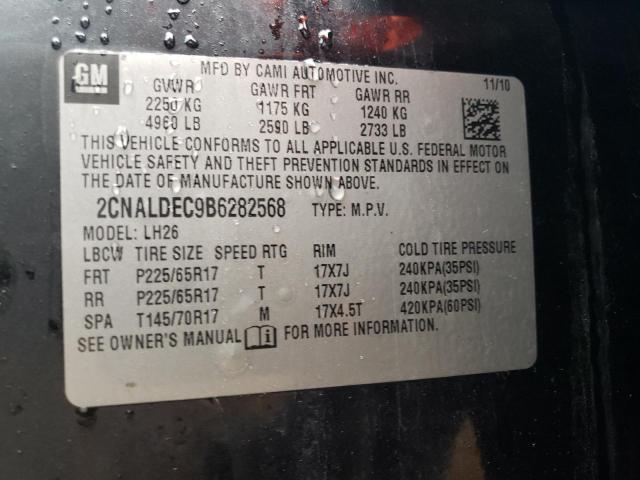 2CNALDEC9B6282568 - 2011 CHEVROLET EQUINOX LT CHARCOAL photo 14