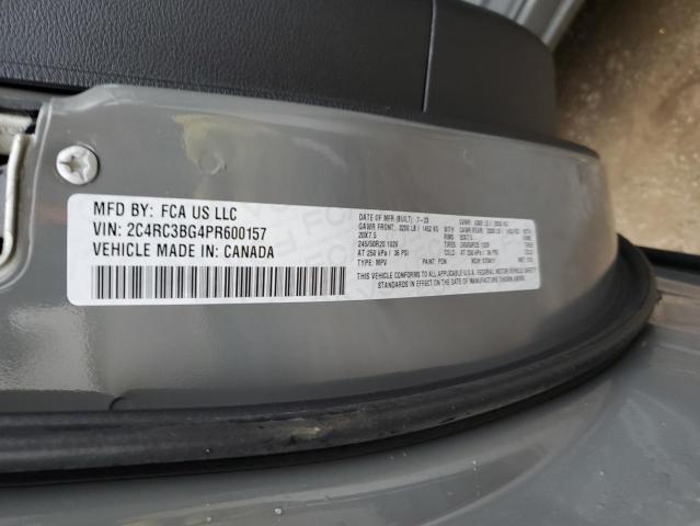 2C4RC3BG4PR600157 - 2023 CHRYSLER PACIFICA TOURING L GRAY photo 12