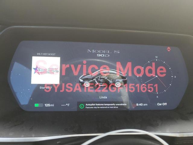 5YJSA1E22GF151651 - 2016 TESLA MODEL S 黑色 照片 9