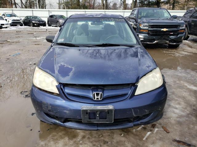 2HGES16565H607257 - 2005 HONDA CIVIC LX BLUE photo 5