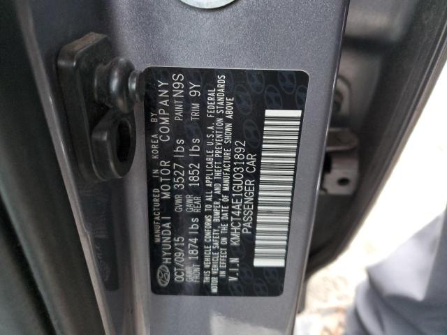 KMHCT4AE1GU031892 - 2016 HYUNDAI ACCENT SE GRAY photo 12