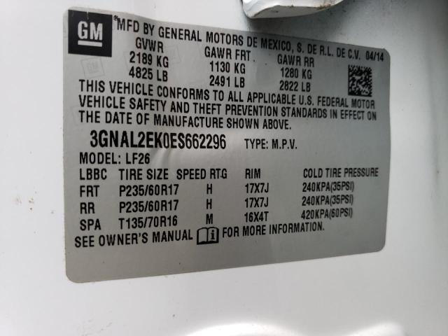 3GNAL2EK0ES662296 - 2014 CHEVROLET CAPTIVA LS 白色 照片 14