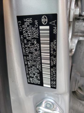 JTDKDTB30E1557949 - 2014 TOYOTA PRIUS C SILVER photo 12