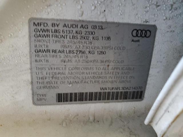 WA1UFAFL3DA214370 - 2013 AUDI A4 ALLROAD PREMIUM PLUS WHITE photo 12