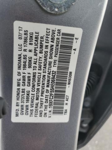 19XFC2F55HE069432 - 2017 HONDA CIVIC LX GRAY photo 12