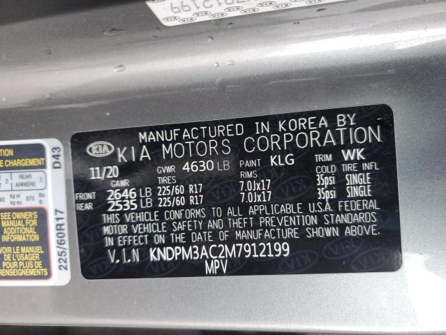 KNDPM3AC2M7912199 - 2021 KIA SPORTAGE LX SILVER photo 13