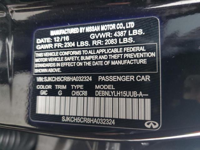 SJKCH5CR8HA032324 - 2017 INFINITI QX30 BASE BLACK photo 13