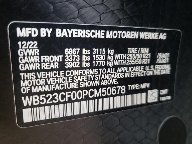 WB523CF00PCM50678 - 2023 BMW IX XDRIVE50 GRAY photo 13