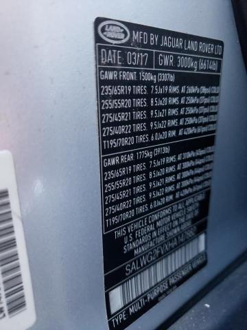 SALWG2FVXHA147882 - 2017 LAND ROVER RANGE ROVE SE SILVER photo 13