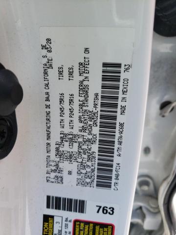 3TMAZ5CN0LM133079 - 2020 TOYOTA TACOMA DOUBLE CAB თეთრი ფოტო 12