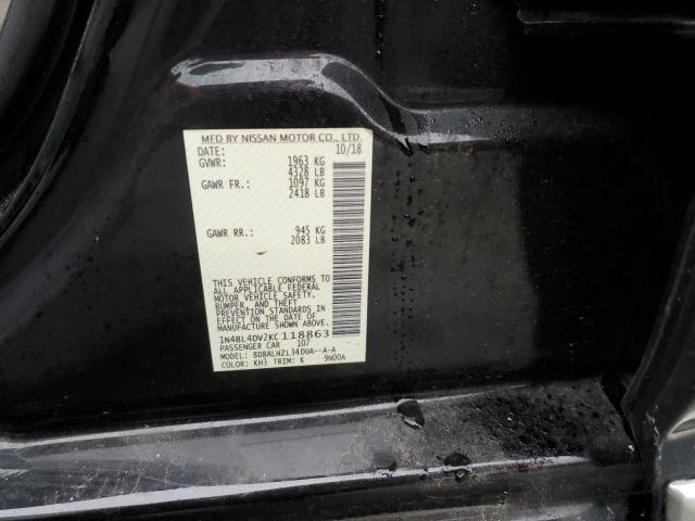 1N4BL4DV2KC118863 - 2019 NISSAN ALTIMA SV BLACK photo 12