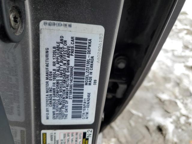 2T1BR38E14C269992 - 2004 TOYOTA COROLLA CE GRAY photo 13