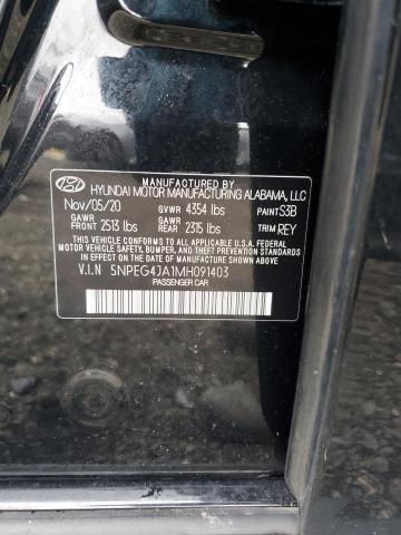 5NPEG4JA1MH091403 - 2021 HYUNDAI SONATA SE BLACK photo 12