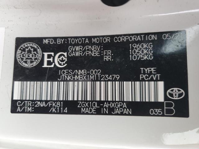 JTNKHMBX1M1123479 - 2021 TOYOTA C-HR XLE GRAY photo 12