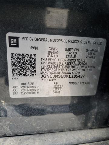 3GNCJNSB3KL185437 - 2019 CHEVROLET TRAX LS CHARCOAL photo 13