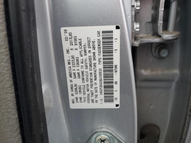 1HGCP26409A105533 - 2009 HONDA ACCORD LXP SILVER photo 12