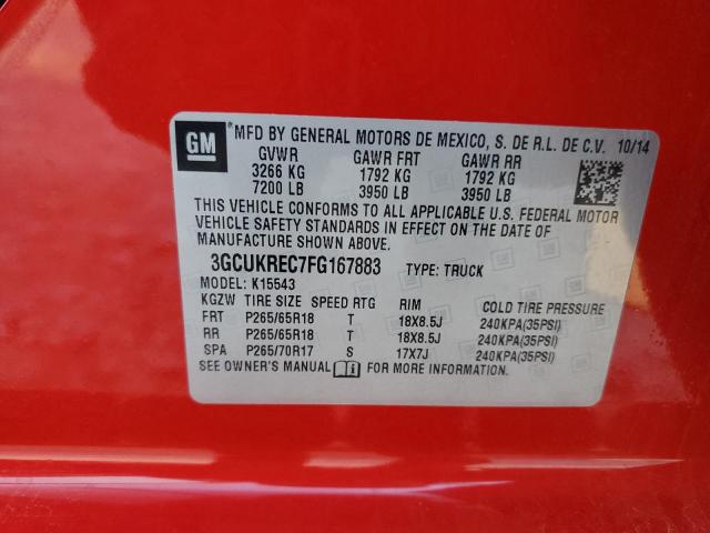 3GCUKREC7FG167883 - 2015 CHEVROLET SILVERADO K1500 LT RED photo 13