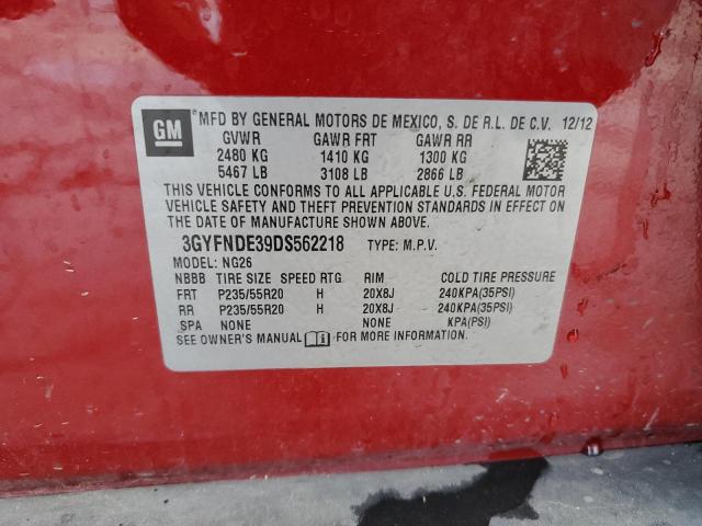 3GYFNDE39DS562218 - 2013 CADILLAC SRX PERFORMANCE COLLECTION Марун фото 12