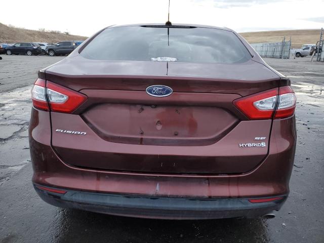 3FA6P0LU5FR136479 - 2015 FORD FUSION SE HYBRID BURGUNDY photo 6