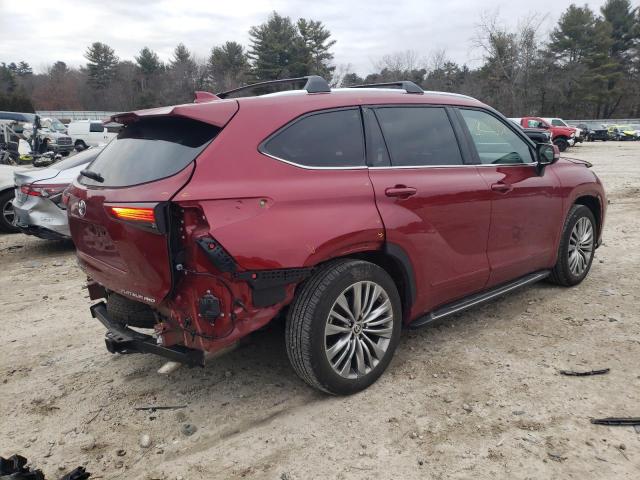 5TDFZRBH7MS156675 - 2021 TOYOTA HIGHLANDER PLATINUM RED photo 3