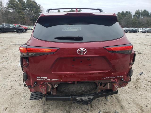 5TDFZRBH7MS156675 - 2021 TOYOTA HIGHLANDER PLATINUM RED photo 6