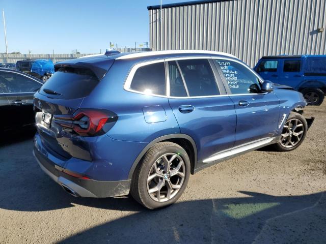 5UX53DP09N9J36588 - 2022 BMW X3 XDRIVE30I BLUE photo 3