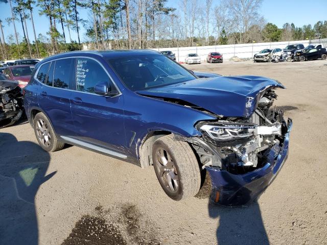 5UX53DP09N9J36588 - 2022 BMW X3 XDRIVE30I BLUE photo 4