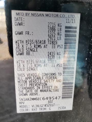5N1AR2MM6EC649547 - 2014 NISSAN PATHFINDER S 黑色 照片 13