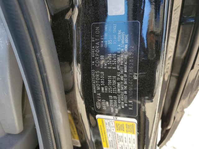 KNDMG4C7XB6381532 - 2011 KIA SEDONA LX BLACK photo 13