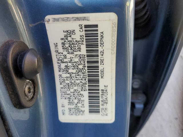 5YFBU4EE5CP044692 - 2012 TOYOTA COROLLA BASE TEAL photo 12