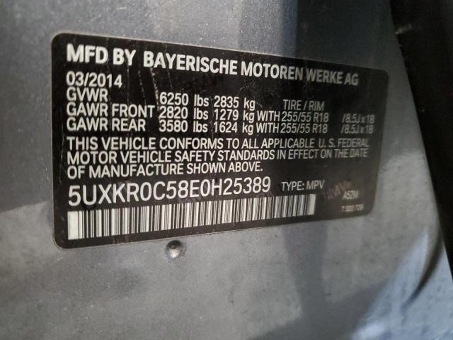 5UXKR0C58E0H25389 - 2014 BMW X5 XDRIVE35I GRAY photo 12