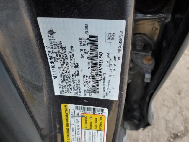 3LN6L5F97HR631940 - 2017 LINCOLN MKZ RESERVE ნაცრისფერი ფოტო 12