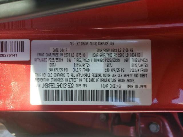 JM3KFBDL5H0131502 - 2017 MAZDA CX-5 GRAND TOURING RED photo 10