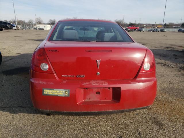 1G2ZF58B674163753 - 2007 PONTIAC G6 VALUE LEADER RED photo 6