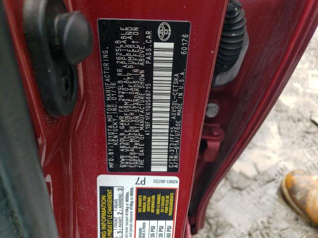 4T1BF1FK1GU568715 - 2016 TOYOTA CAMRY LE RED photo 12