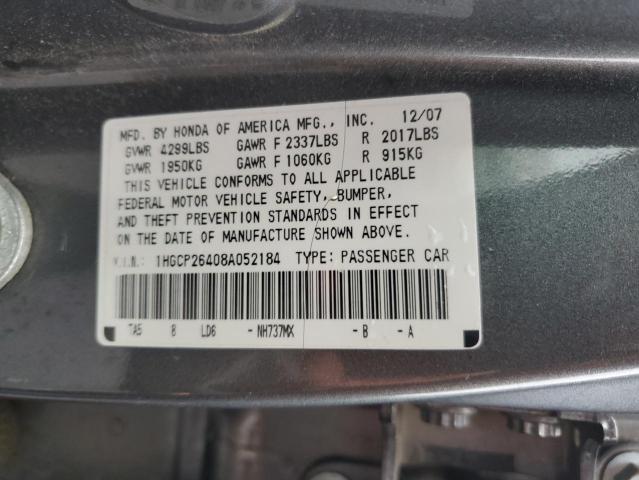 1HGCP26408A052184 - 2008 HONDA ACCORD LXP GRAY photo 12