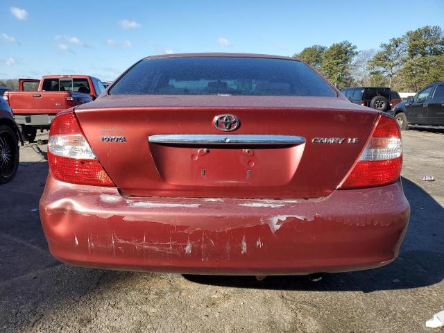 JTDBE32K040282219 - 2004 TOYOTA CAMRY LE BURGUNDY photo 6