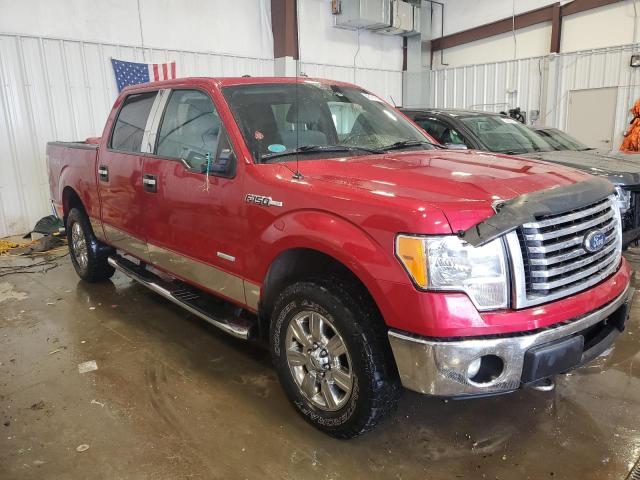 1FTFW1ET7BFB30519 - 2011 FORD F150 SUPERCREW RED photo 4