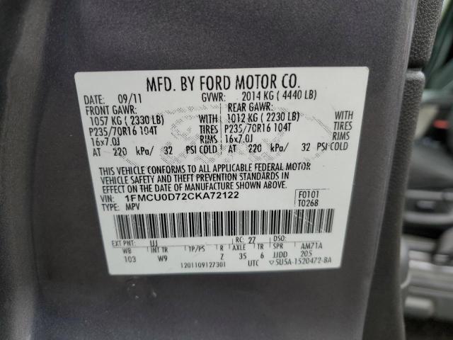 1FMCU0D72CKA72122 - 2003 FORD ESCAPE XLT GRAY photo 12