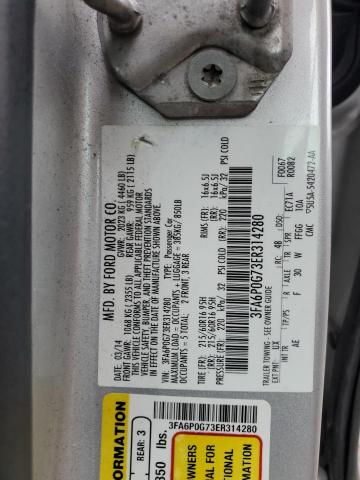 3FA6P0G73ER314280 - 2014 FORD FUSION S BLUE photo 12